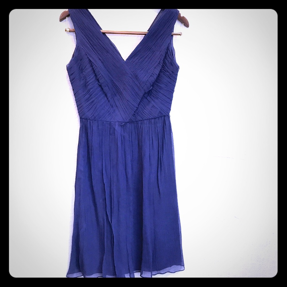Donna Morgan Navy Silk Chiffon Bridesmaid/Cocktail Dress